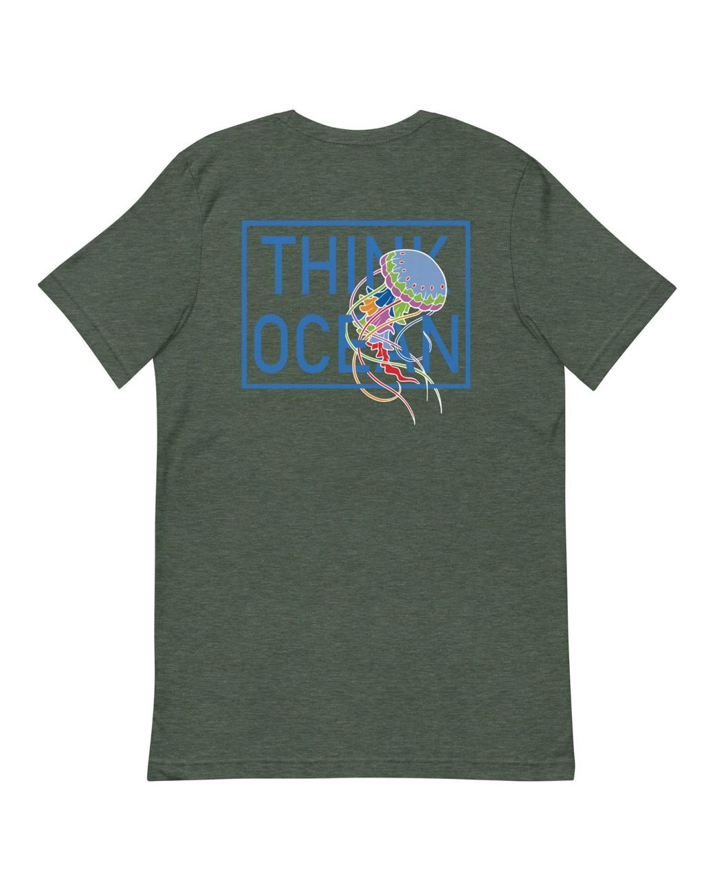 Anchor and Crew Green Forest Think Ocean Jellyfish Fluorescence Cotton Embroidered T-Shirt