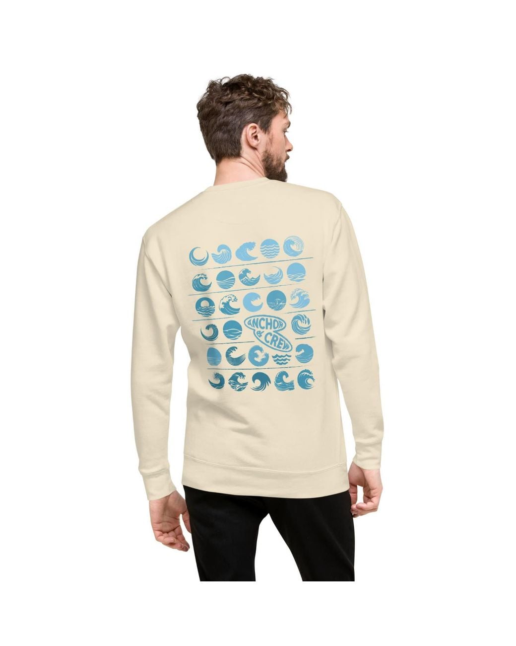 Anchor and Crew Neutrals Natural Surf N Waves Passenger Organic Cotton Sweatshirt