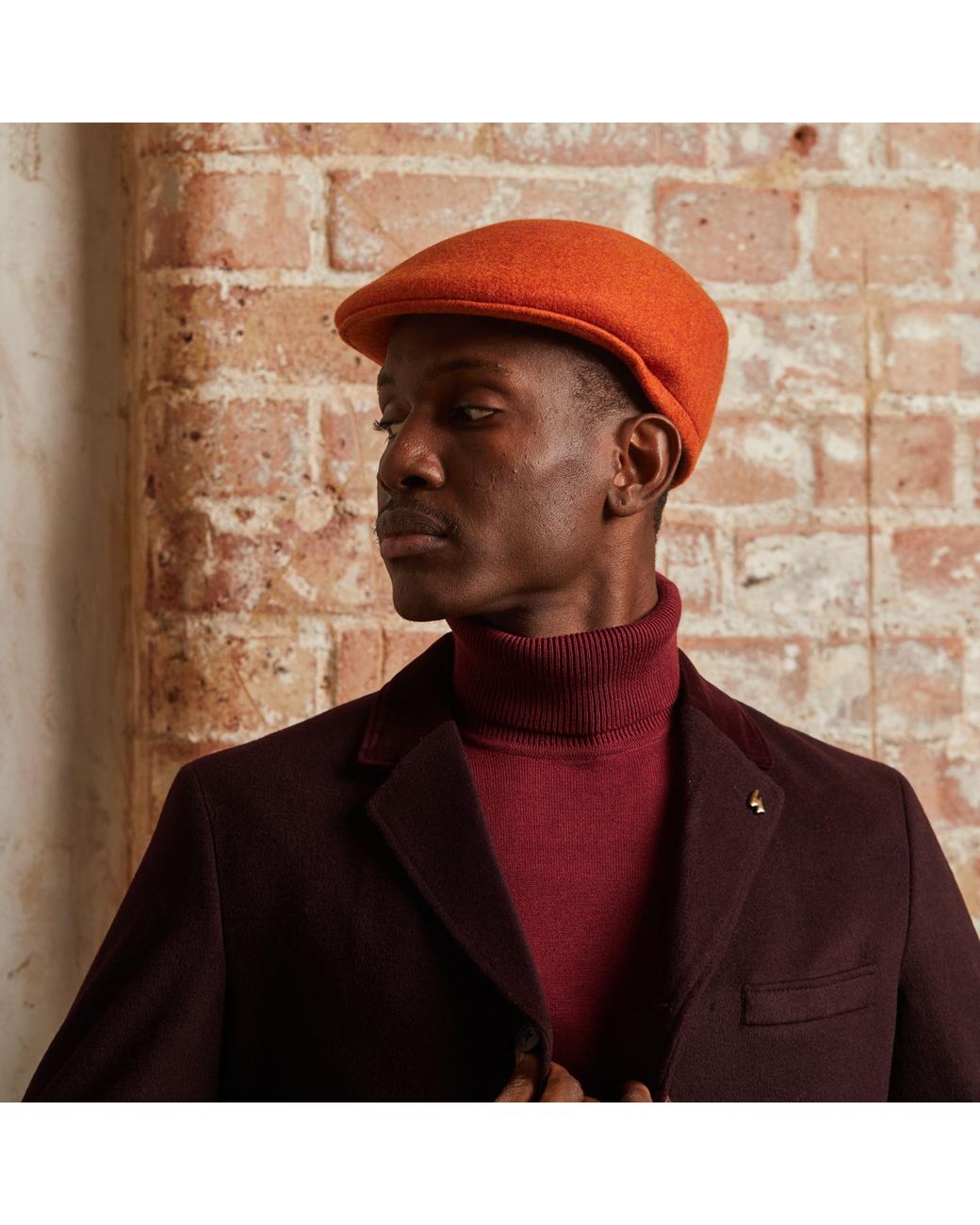 Dasmarca Hats Brown Tate Lava Blocked Melange Felt Cap for men