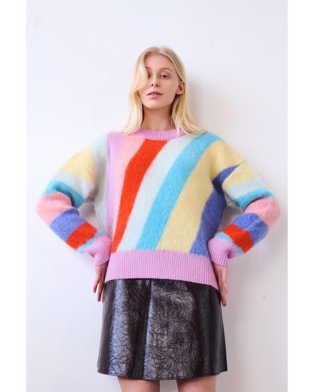 Gigi Knitwear Blue Chrome Stripe Sweater