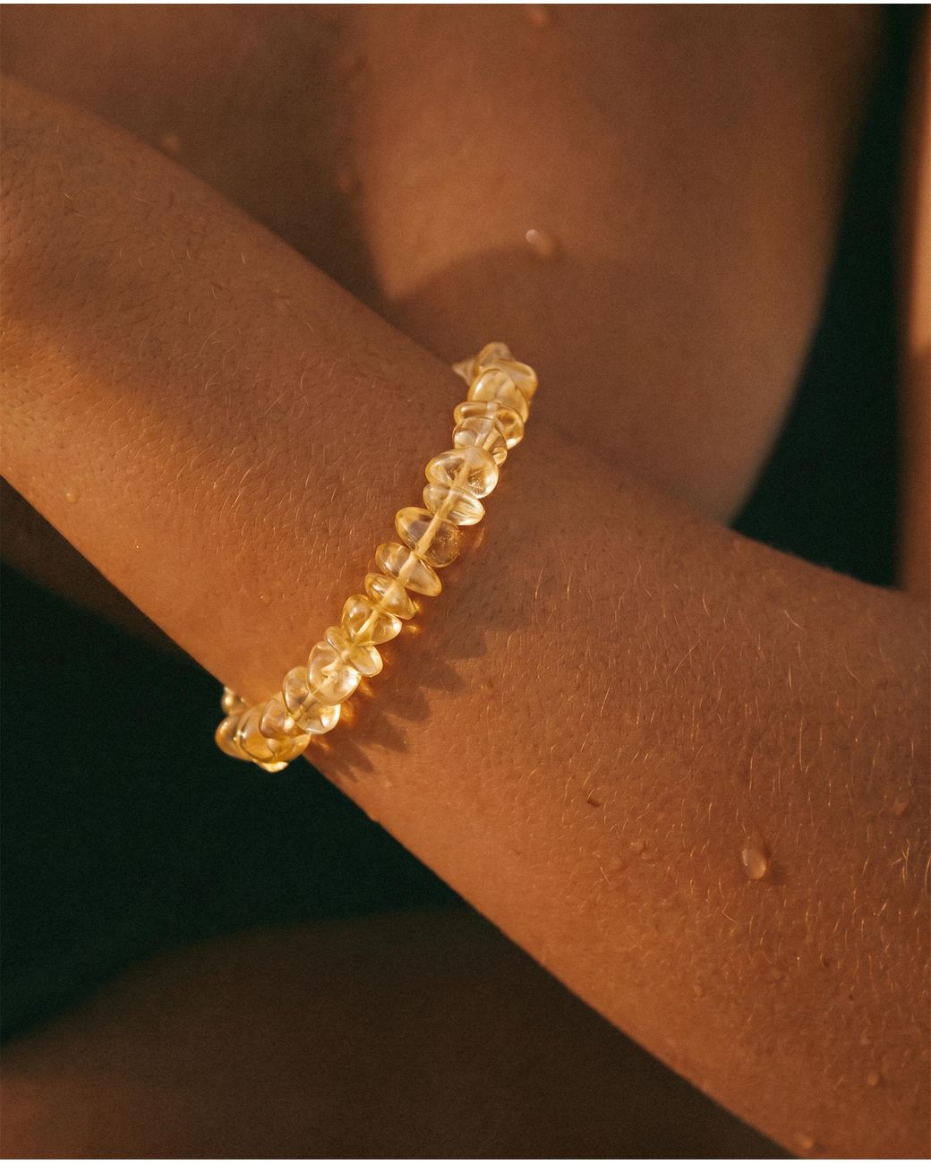 seree Metallic Champagne Citrine Beaded Bracelet