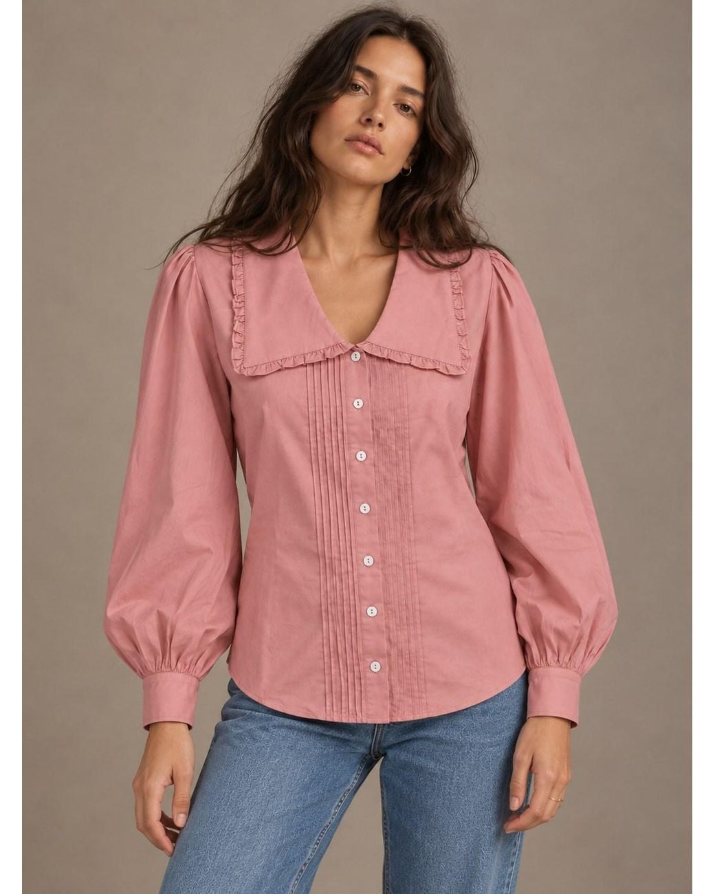 Carolina Benoit Pink It's A Poem Cotton Button Down Top