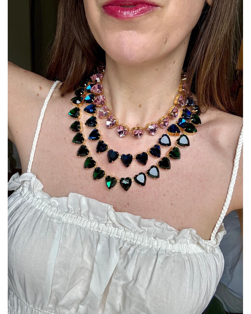 Laura Gray Blue Grace Dark Heart Necklace