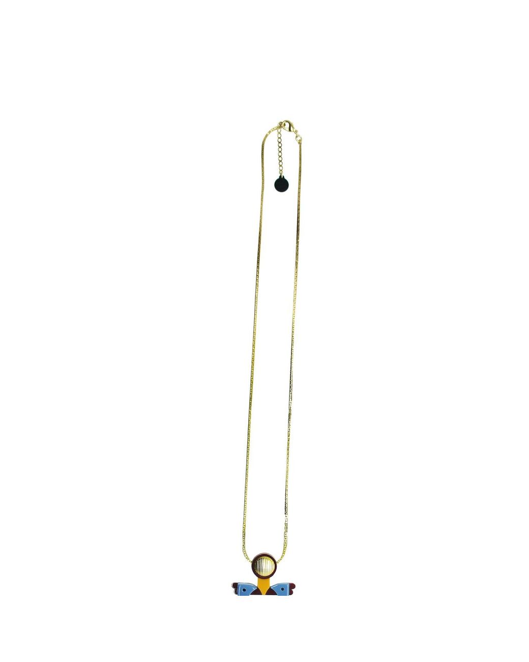 Gissa Bicalho Blue Handmade Acrylic Necklace Quetzal Hortensia