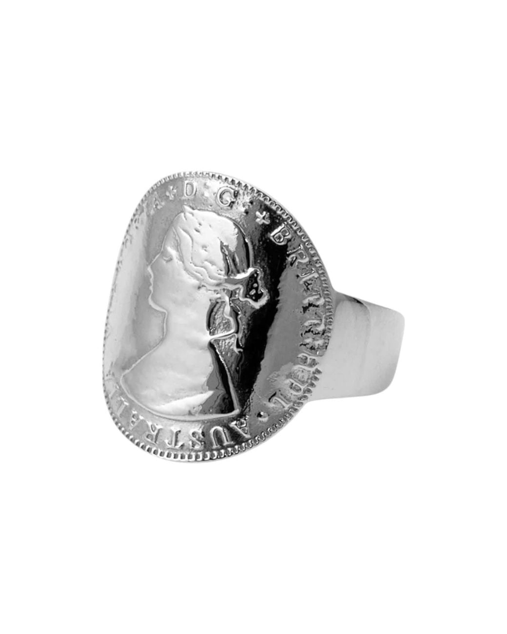 Von Treskow Metallic Small Curved Coin Ring