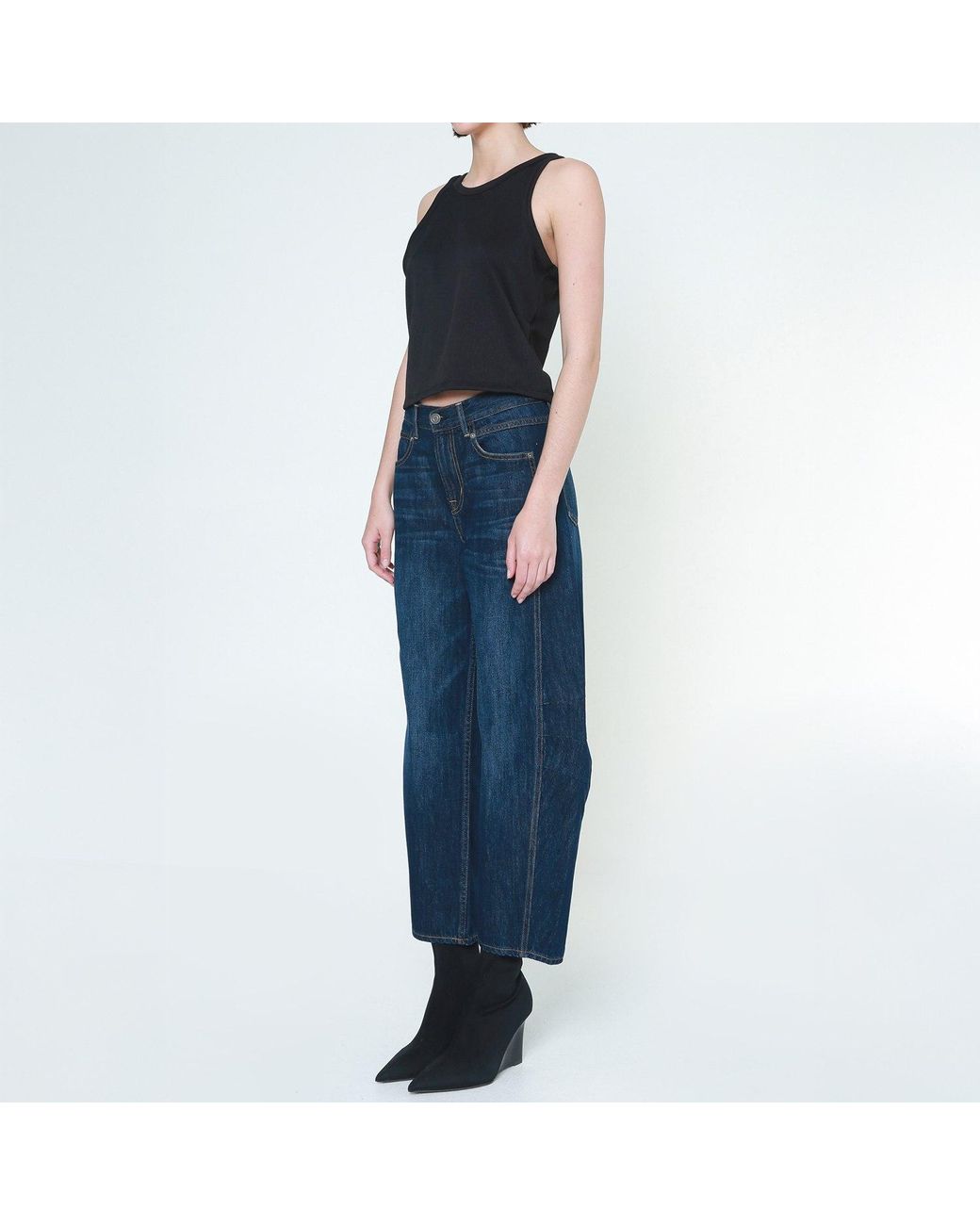 NOEND Blue Ava Flutter Slung Fit Jeans