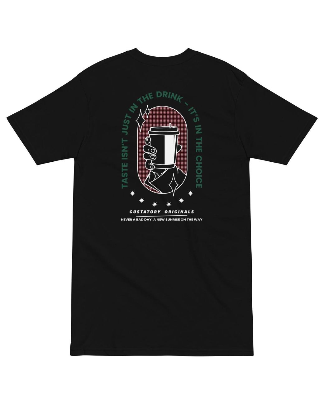 Anchor and Crew Black Gustatory Originals Good Taste. Heavy Cotton Embroidered T-Shirt