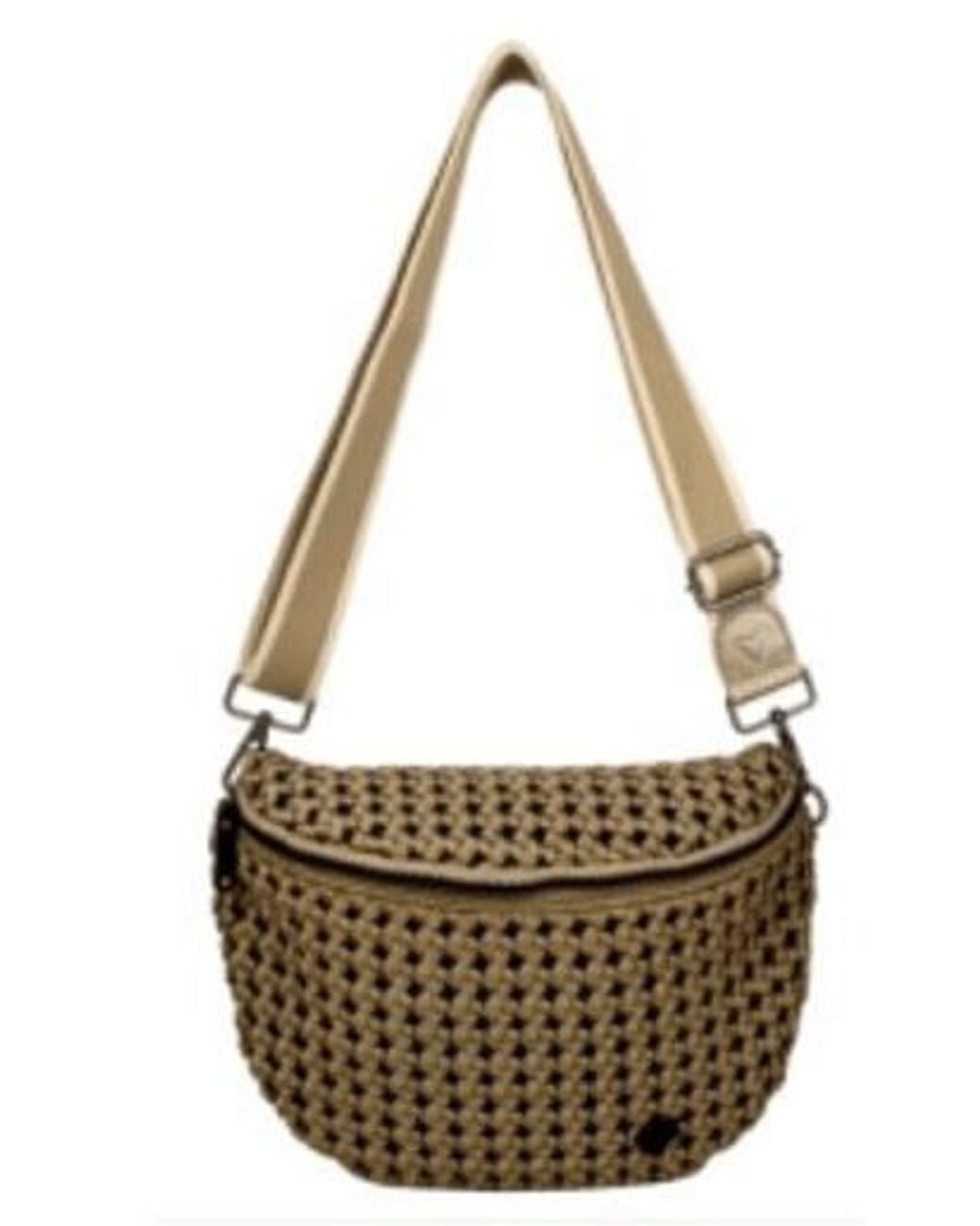 Prenelove Metallic New: Lambton Woven Hand Knotted Crossbody Bag