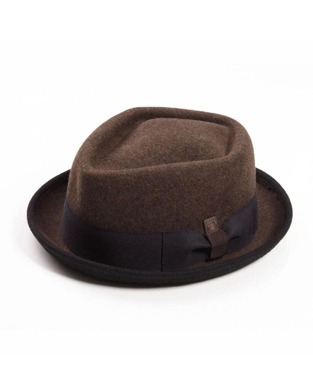 Dasmarca Hats Brown Jackson Chestnut Wool Felt Two Tone Porkpie Hat for men