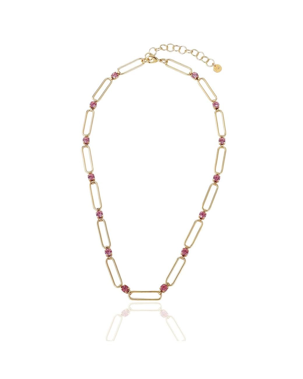 Rare Matters Jewelry Metallic Crystal Link Necklace