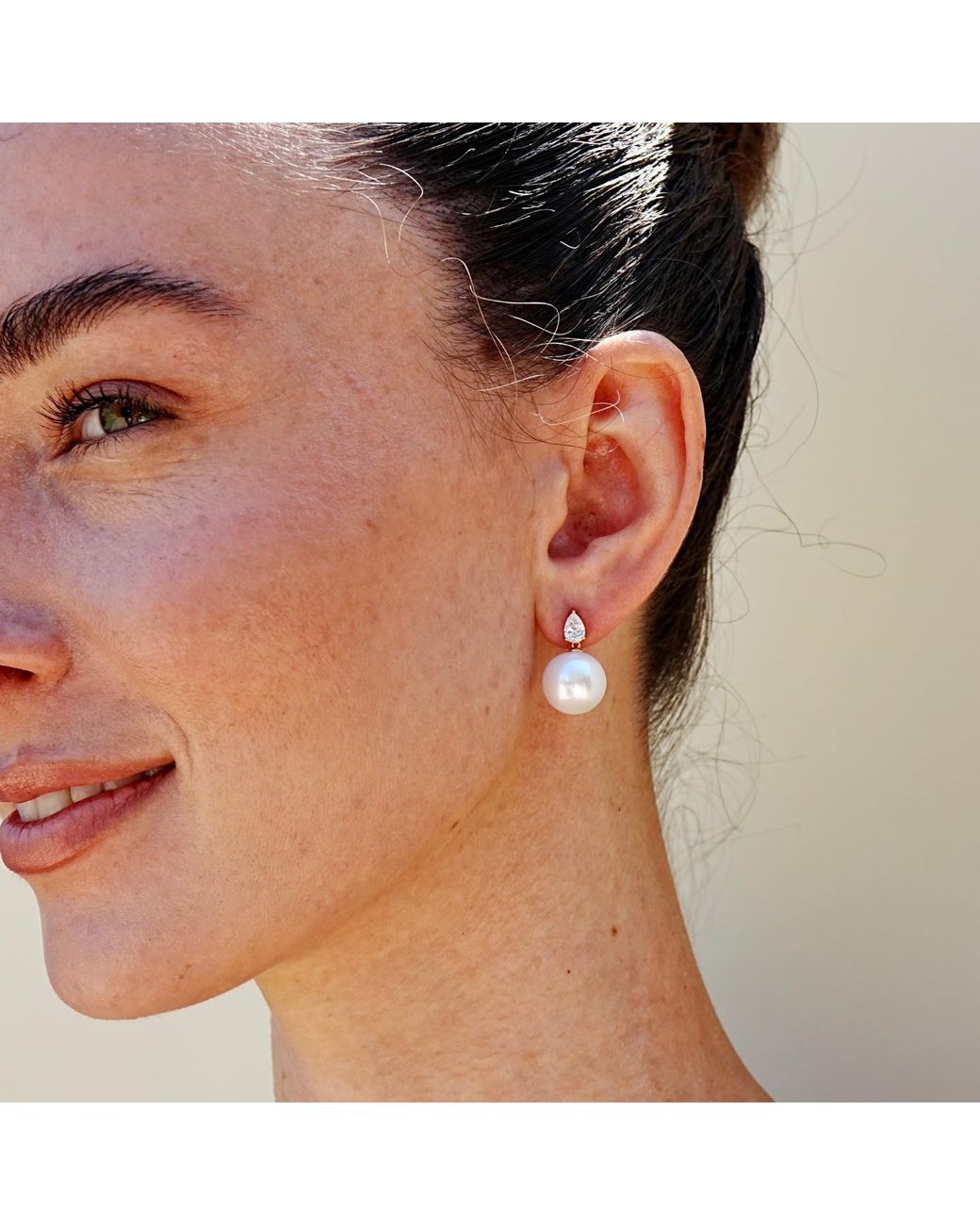 Kai Fine Jewelry Multicolor Solid Lab Grown Diamond & Round Pearl Venus Tears Convertible Drop Earrings