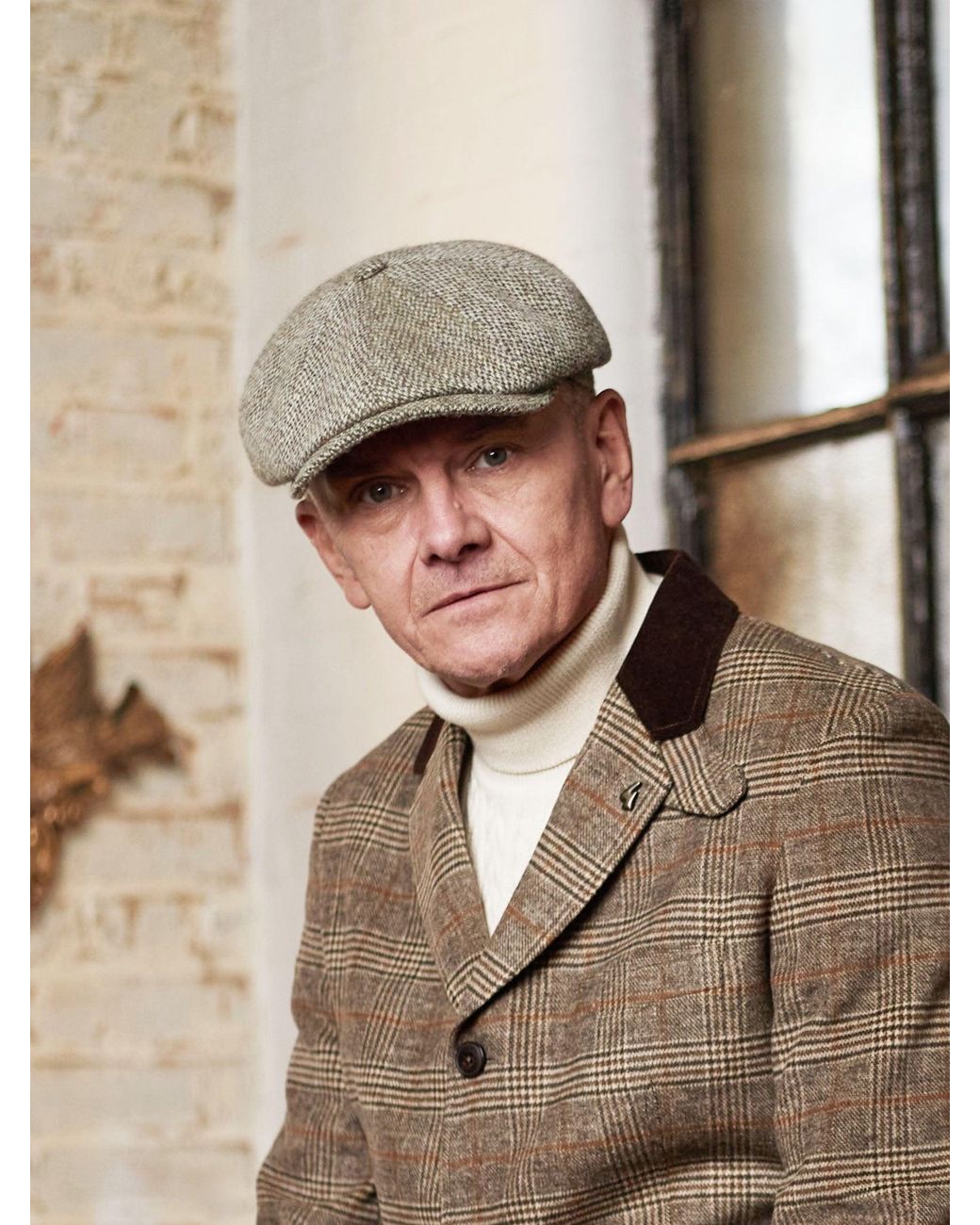 Dasmarca Hats Natural Harrison Grove Light Harris Tweed Newsboy Cap for men
