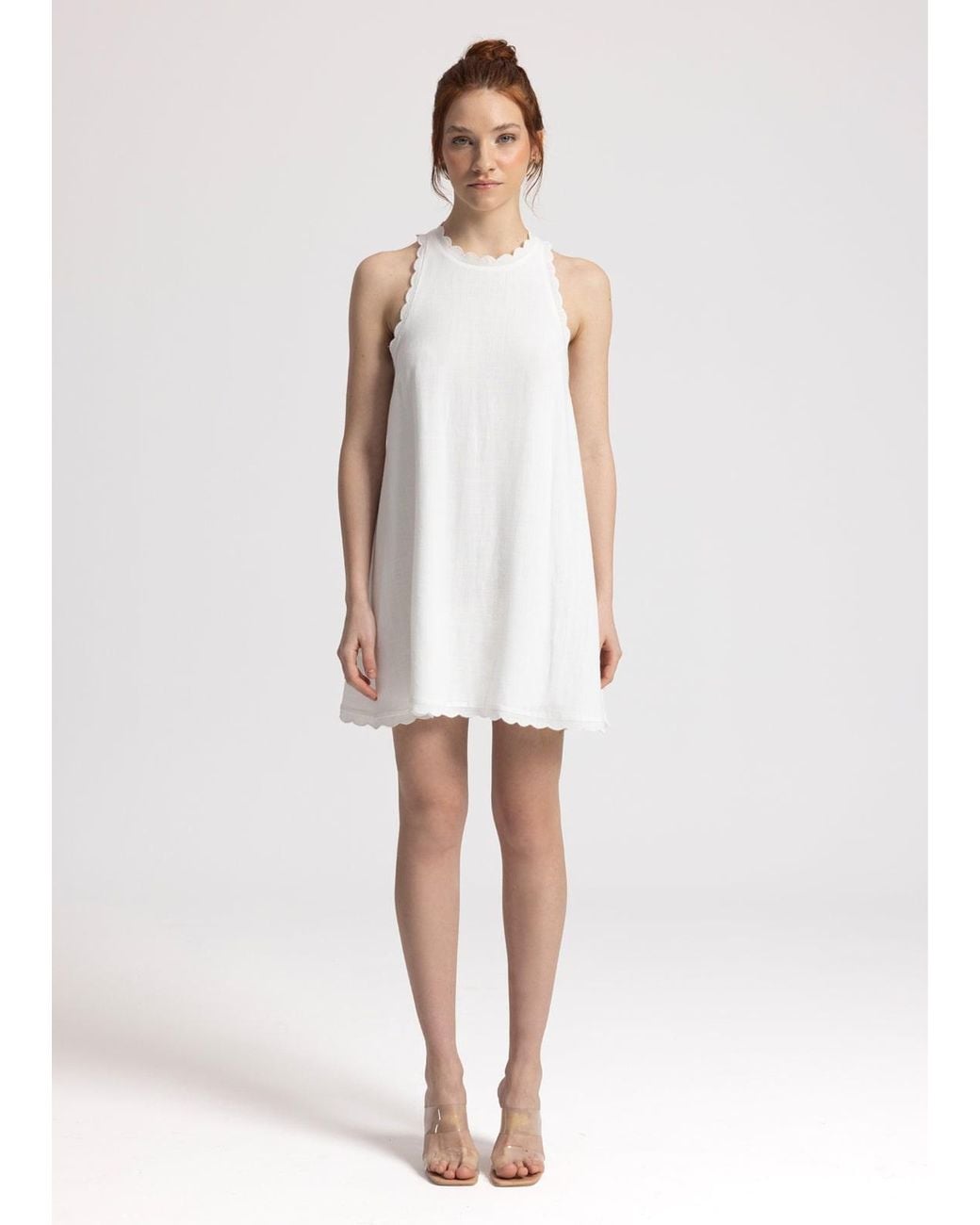 Monlicia White Calia Mini Linen Dress