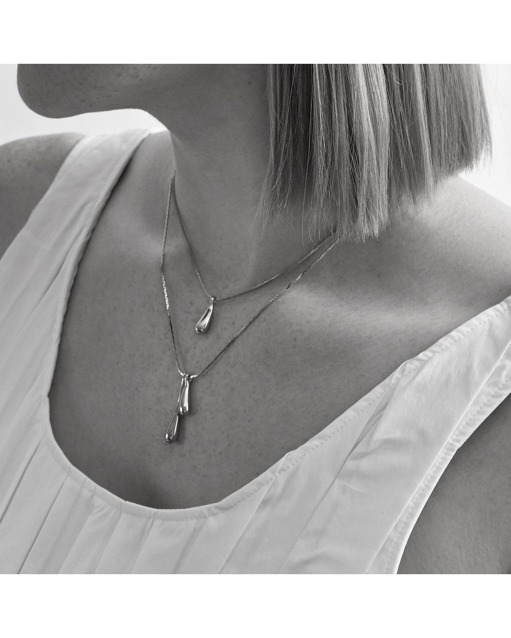 Biko Jewellery White Droplet Pendant