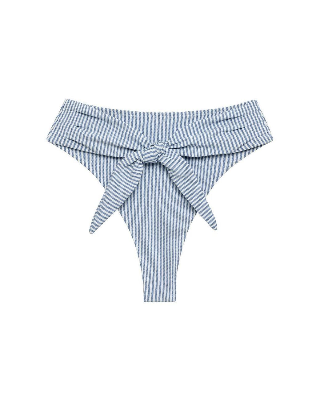 Montce Blue Classic Stripe Paula Tie-Up Bikini Bottom