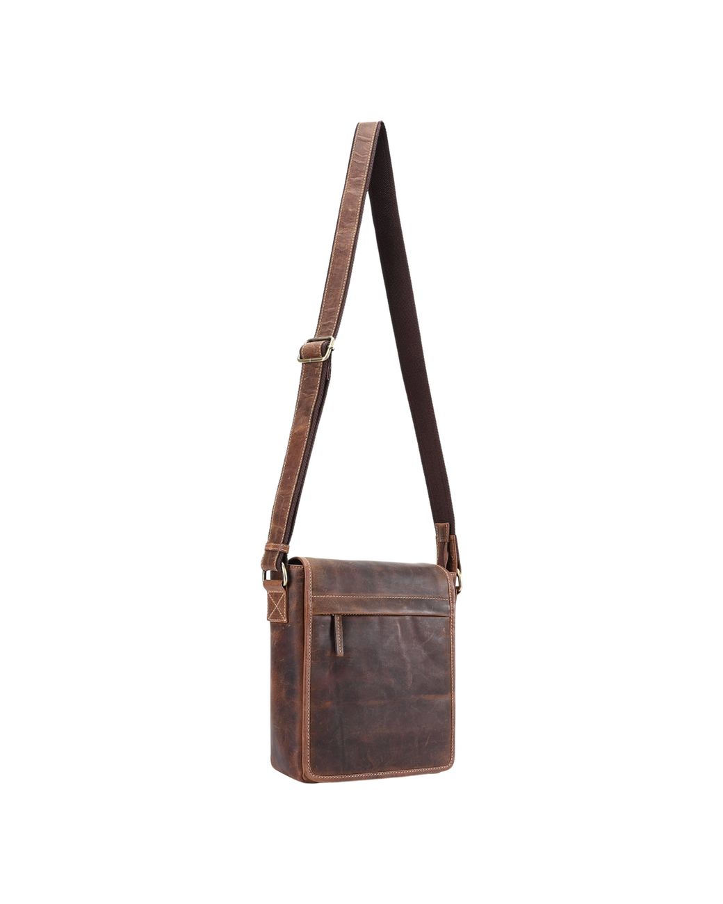Lloyd Baker Brown Arrah Distressed Leather Crossbody Bag for men