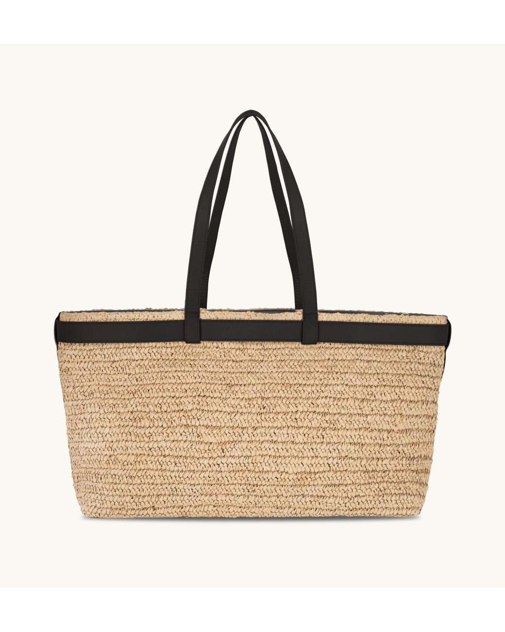 Apatchy London Natural The Esme Raffia Tote Bag With Leather Trim