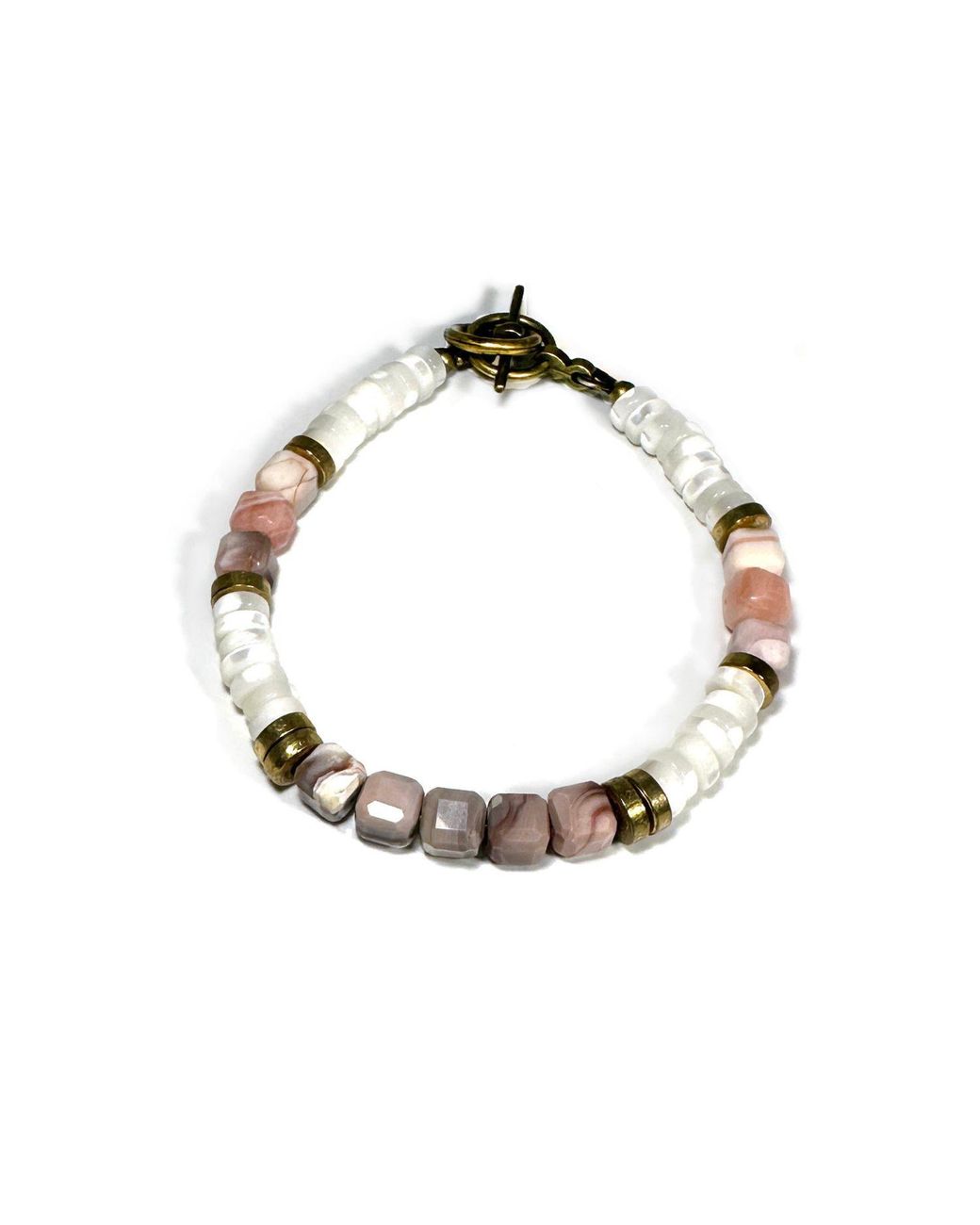 Rachel Nathan Metallic Narrow Botswana Agate Bracelet