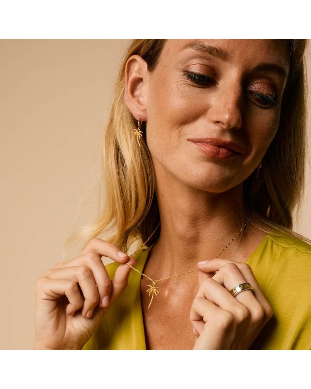 Charlotte's Web Jewellery Metallic Oasis Palm Drop Earrings