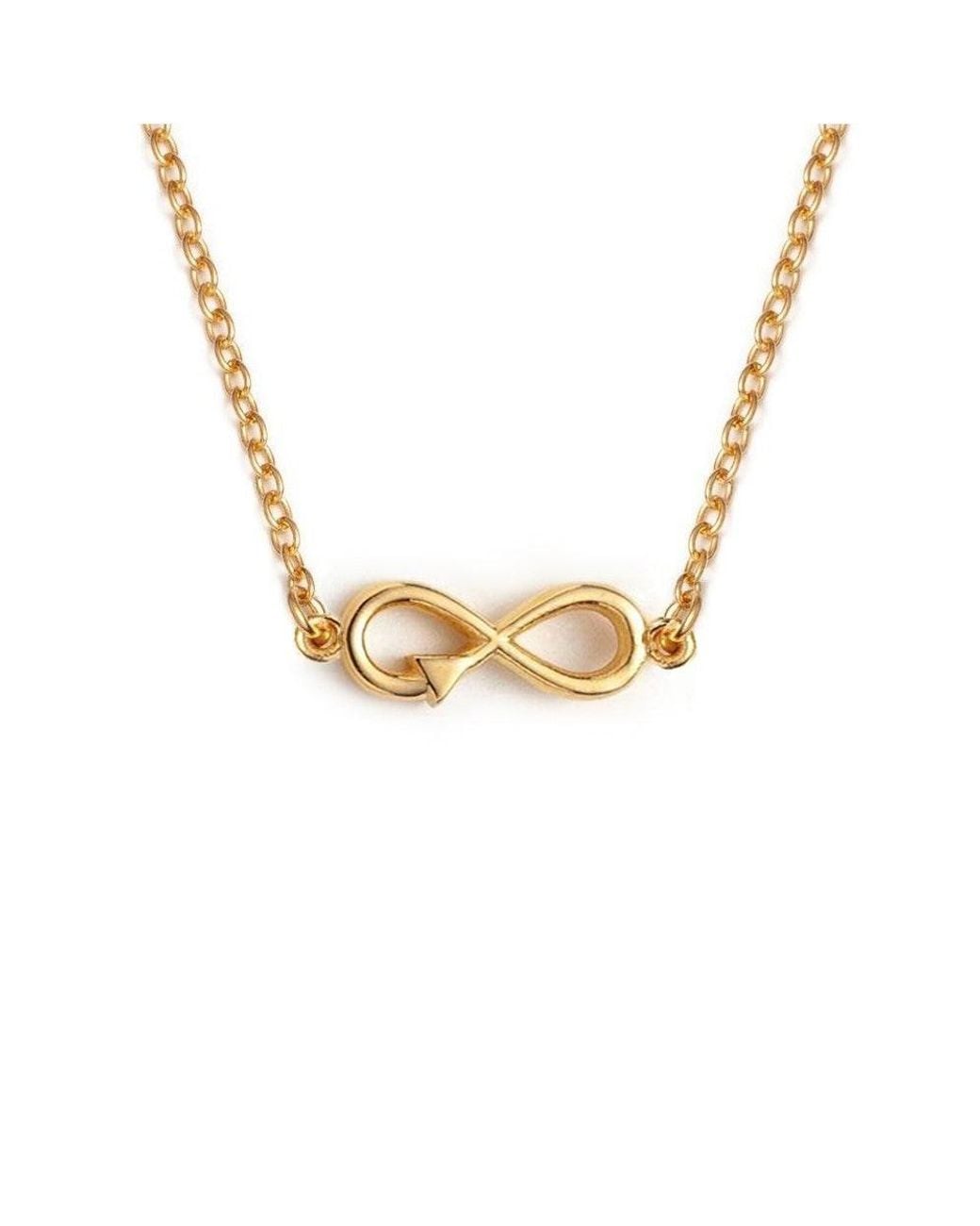 With Love Darling Metallic Horizontal Infinity Necklace