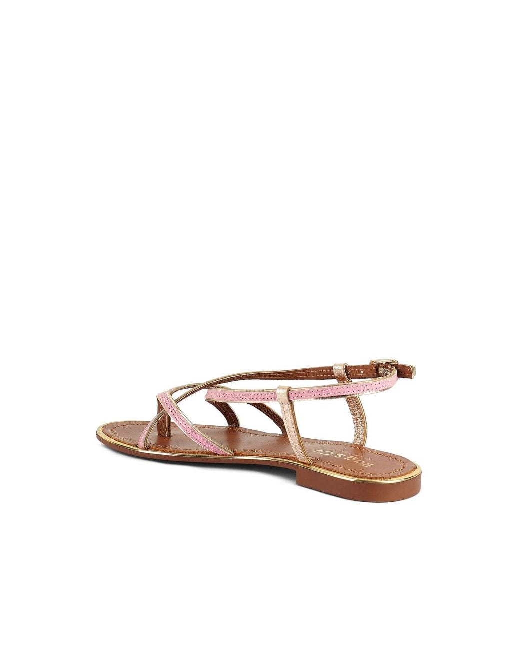 Rag & Co Brown Pheobe Strappy Flat Sandals