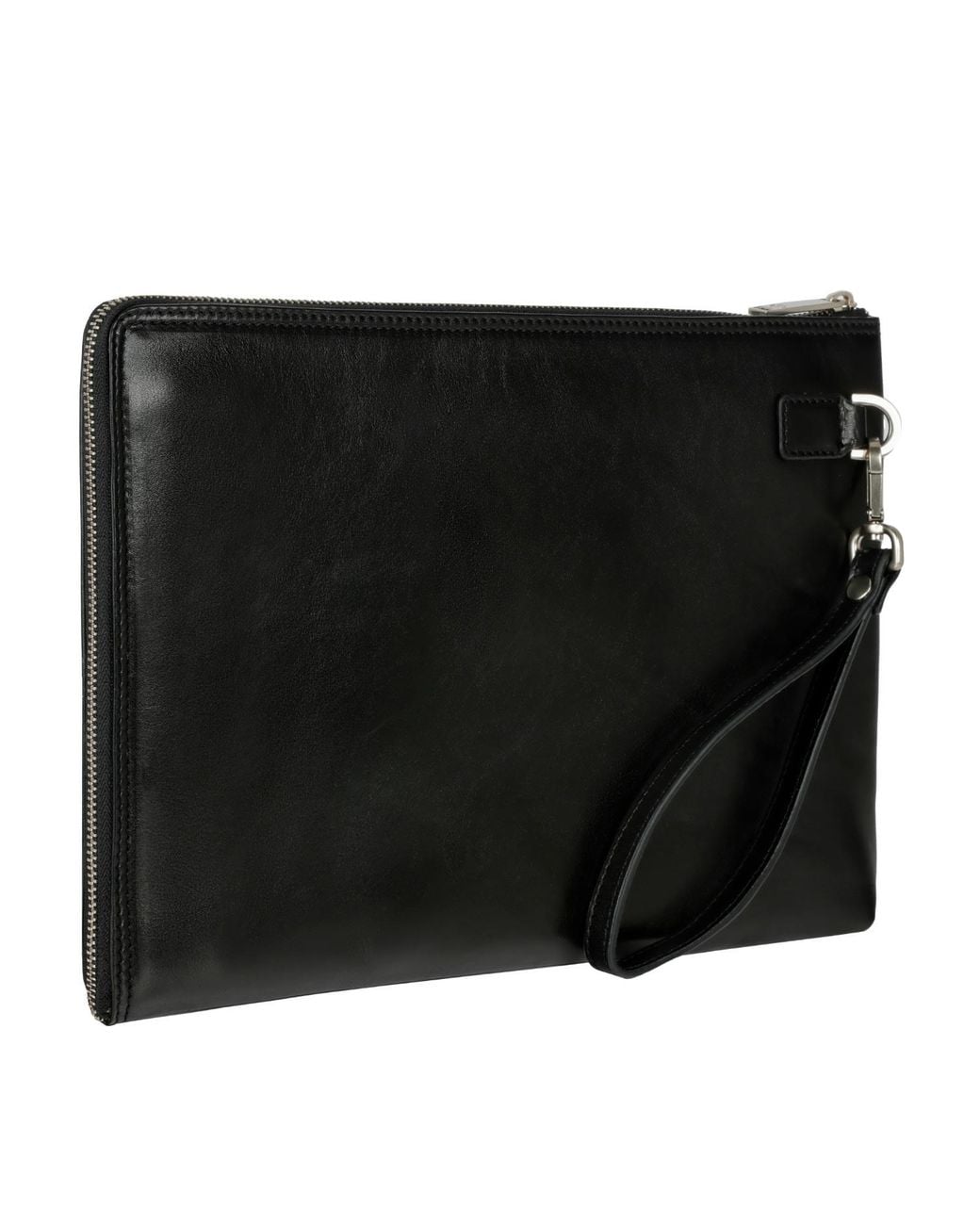 Time Resistance Black Leather Clutch Purse for men