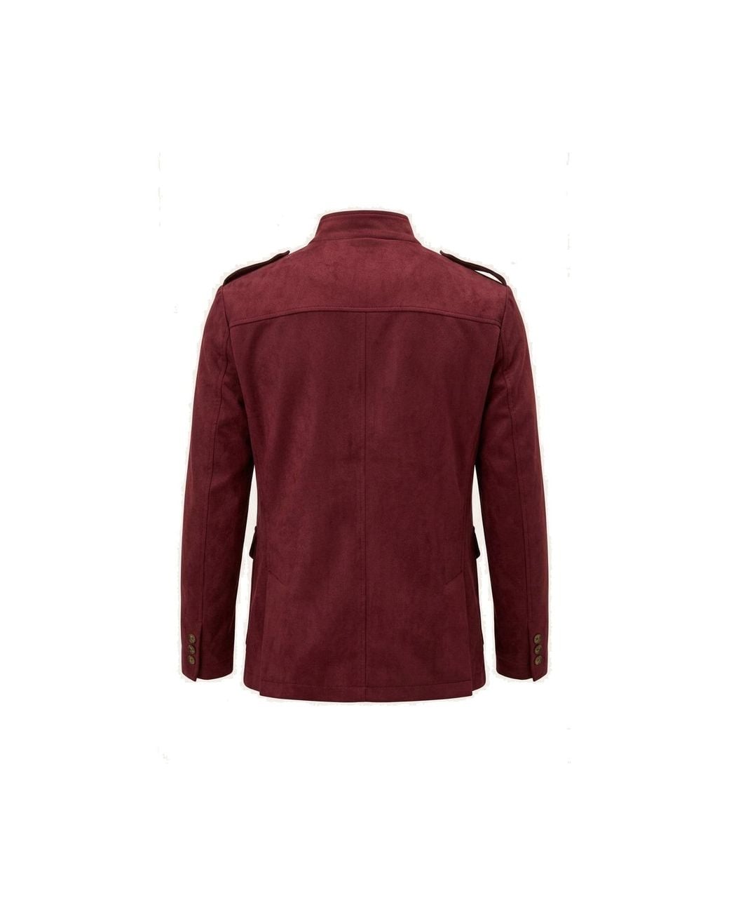 Ron Tomson Red Microsuede Lightweight Safari Jacket for men