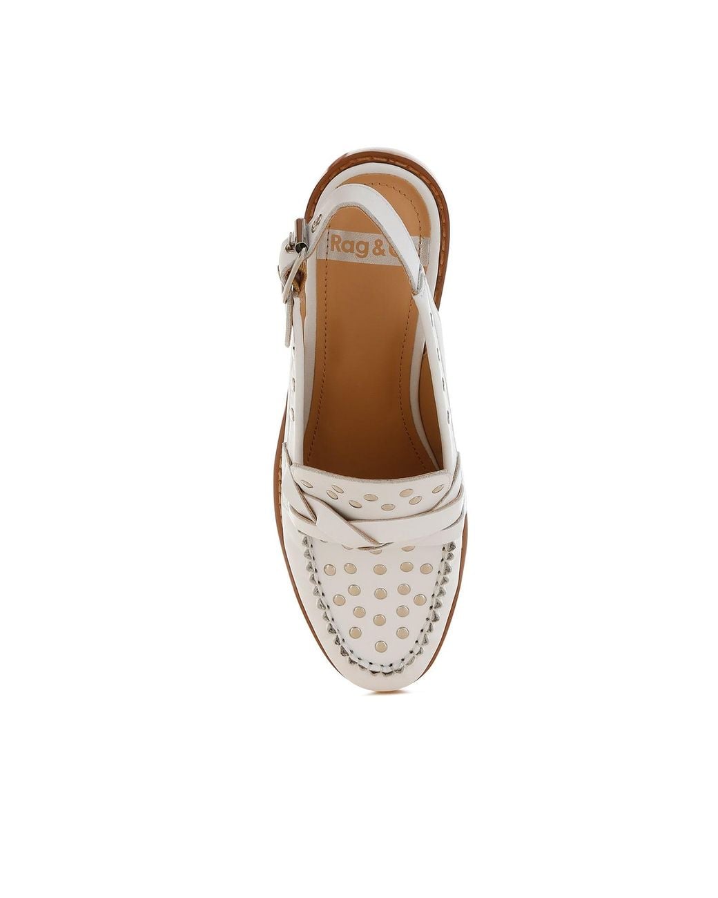 Rag & Co White Remykin Braided Penny Strap Loafers