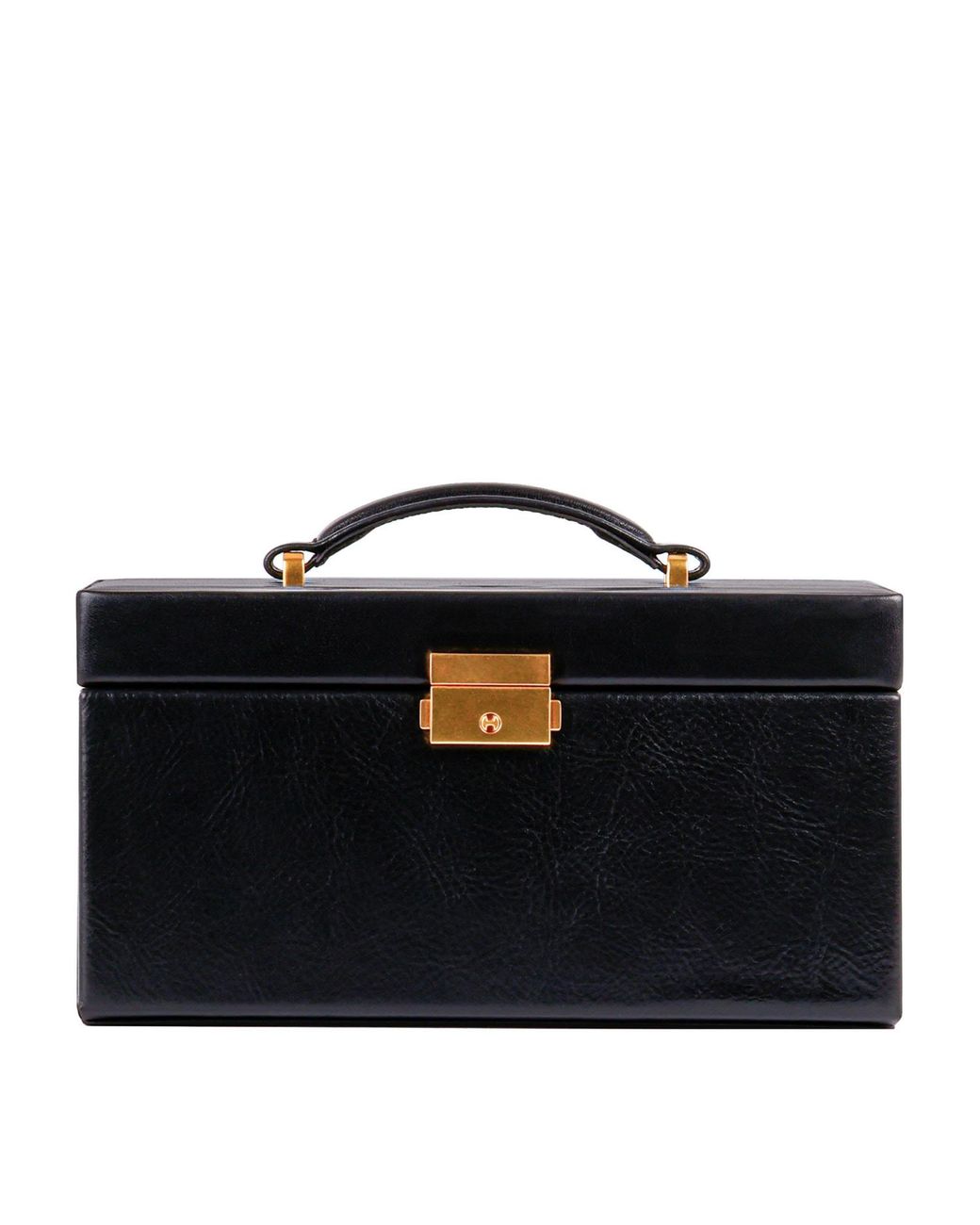 Time Resistance Black Leather Jewelry Box For