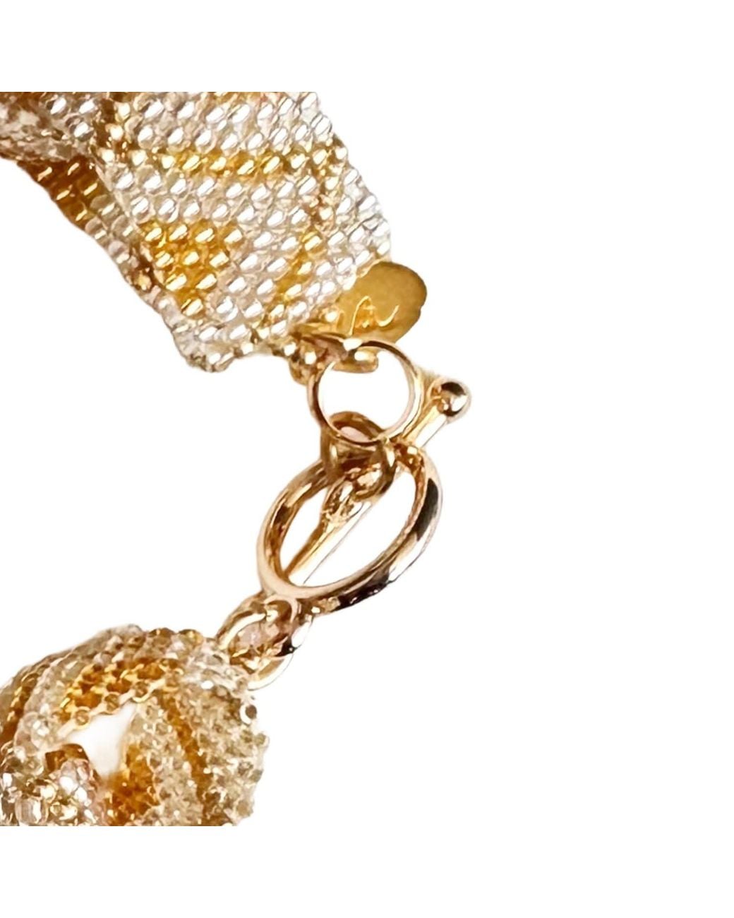 Iliana Arrazola Metallic Bold Chunky Link Bracelet, Glass Beads, Beaded Jewelry