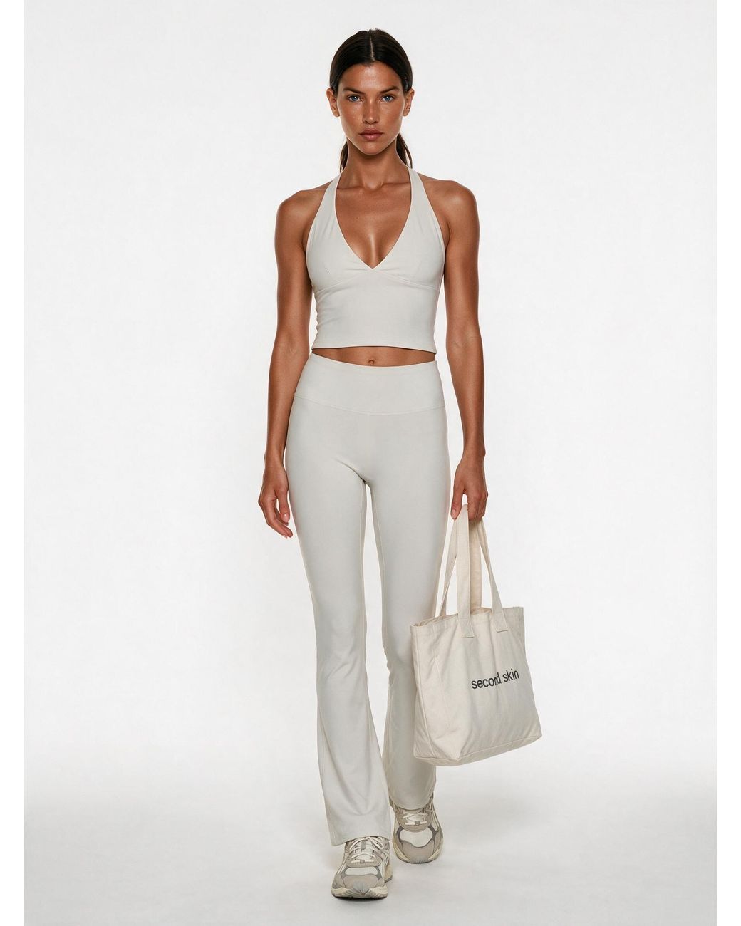 GOD SAVES QUEENS White Second Skin Studio Halter Top Ivory