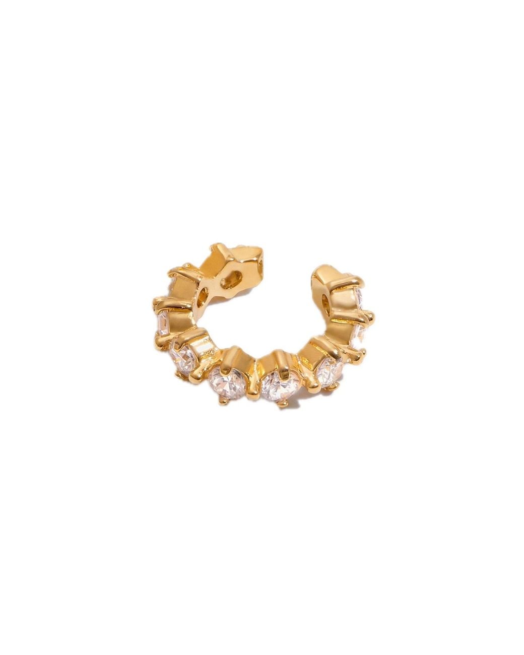 Elk & Bloom White Dainty 14K Solitaire Tennis Hoop Ear Cuff