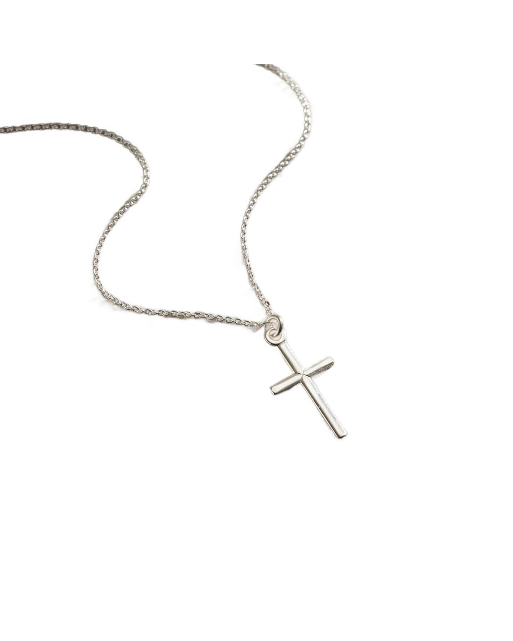 Posh Totty Designs Metallic Slim Cross Pendant Necklace for men
