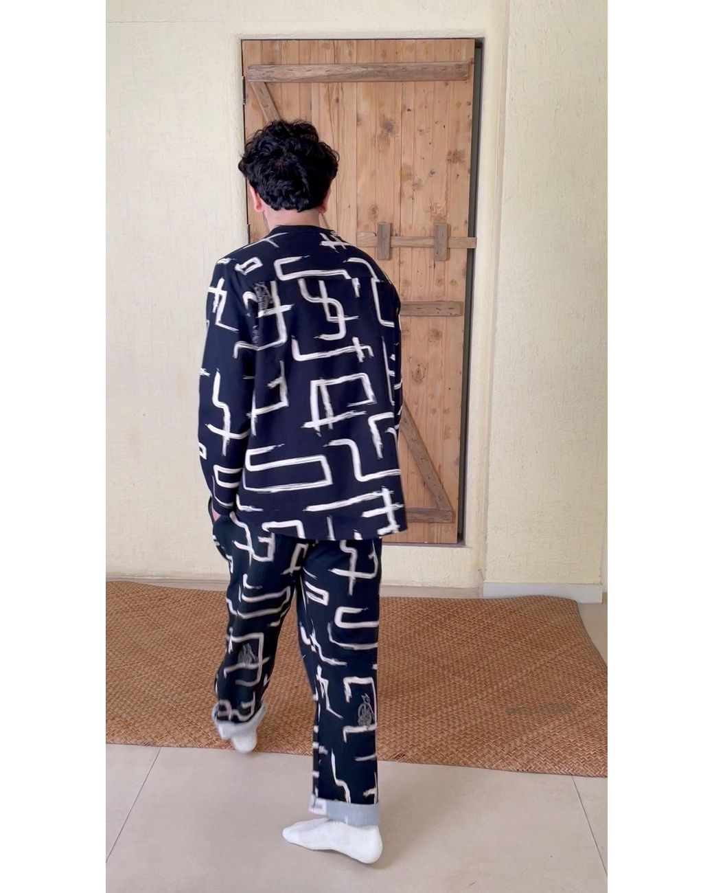 Wild Clouds Black Organic Cotton & Linen & Shirt