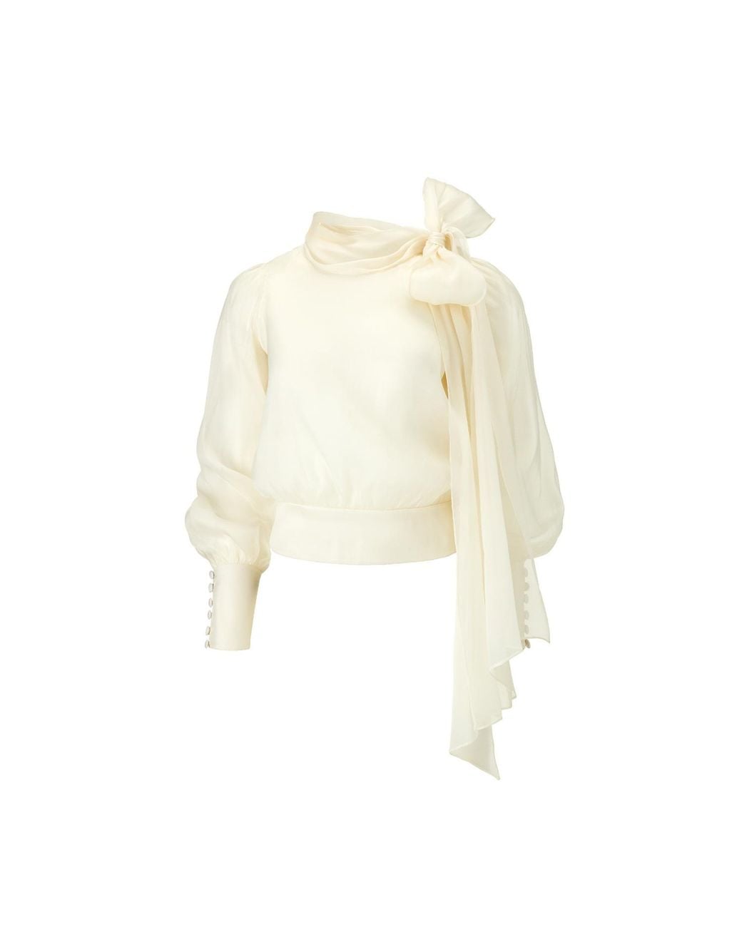 Lita Couture White Flawless Bow Blouse