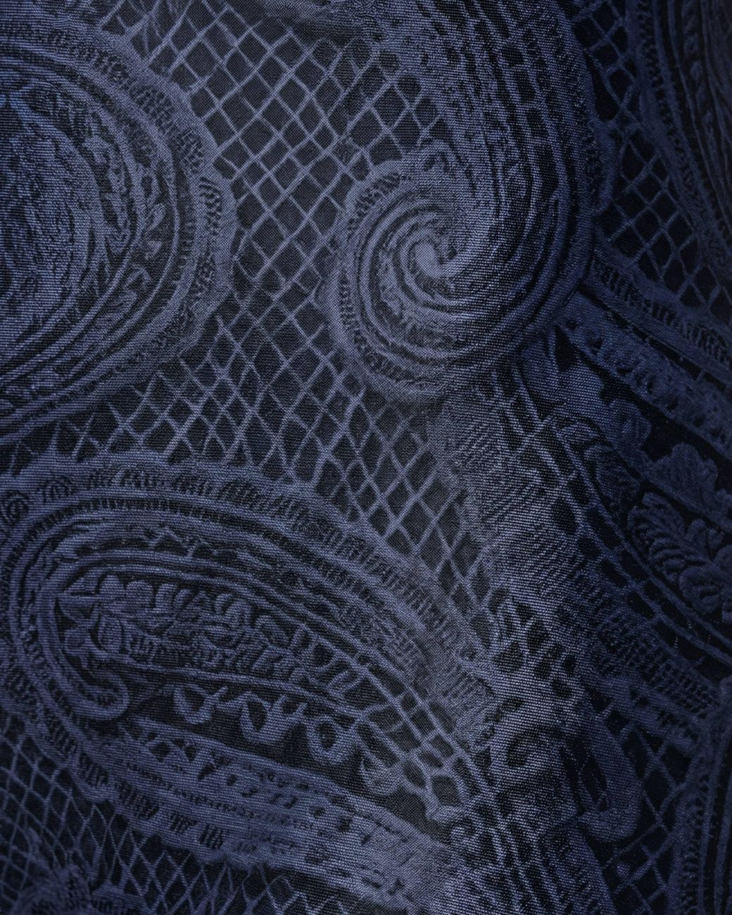 Lords of Harlech Blue Xena Crochet Paisley Caviar Halter One-Piece Swimsuit