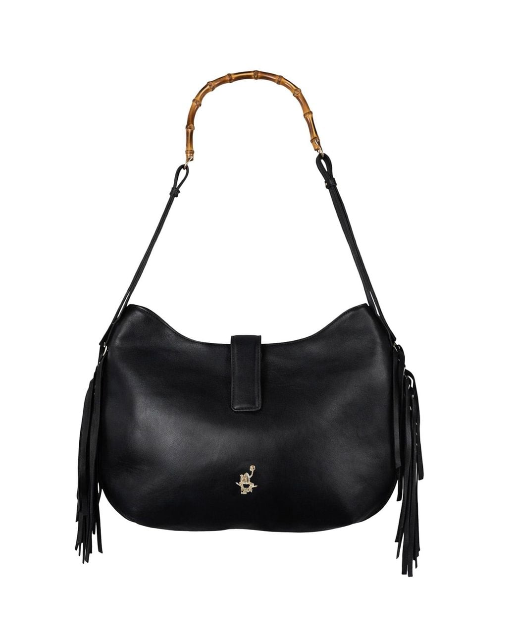 F3Rog by Rana Black Maxi Fringe Gordon Bag