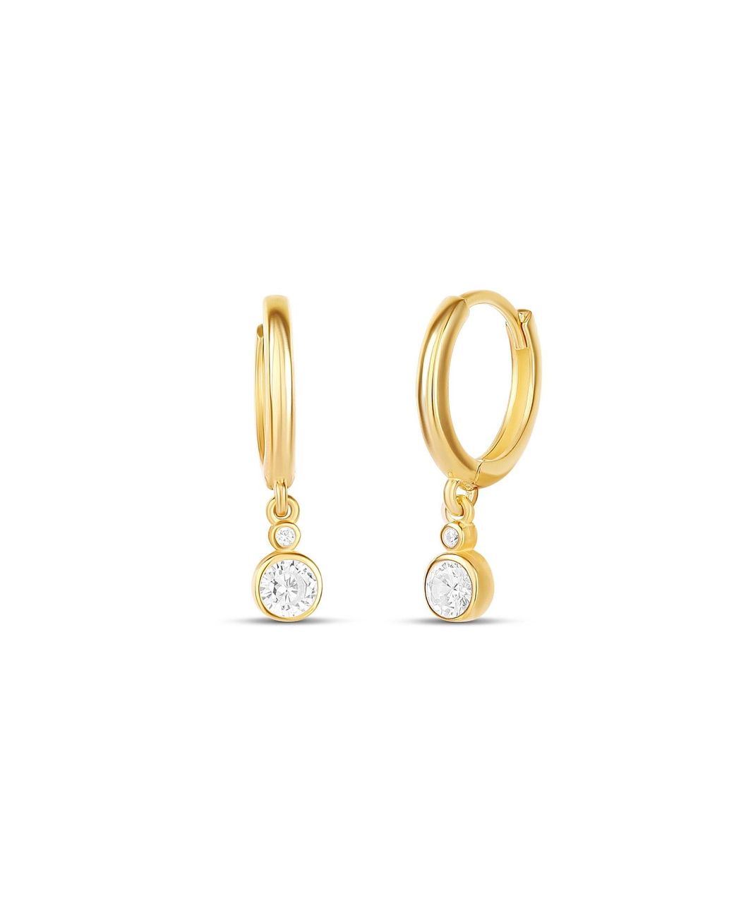 SHYMI Metallic Mini Bezel Drop Earrings