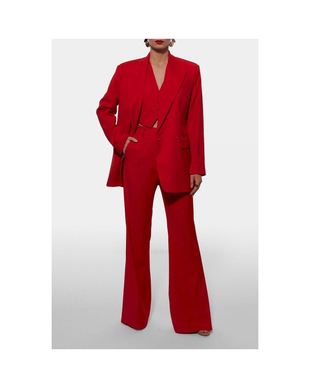 AGGI by HALEWSKI Red Blair Oversized Blazer