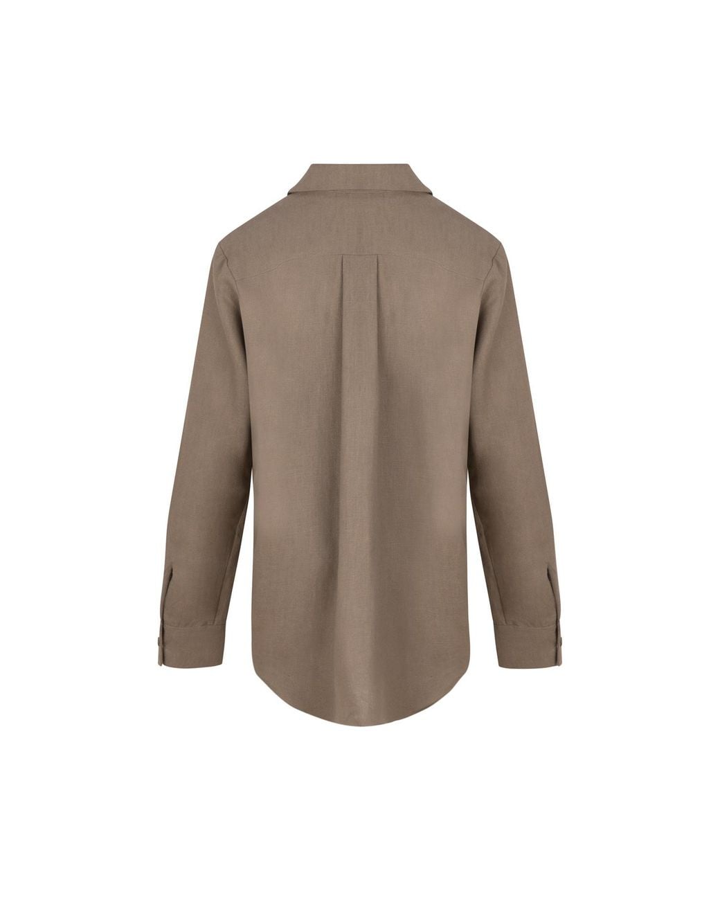Gunda Hafner Ltd Gray Neutrals Khaki Linen Safari Shirt