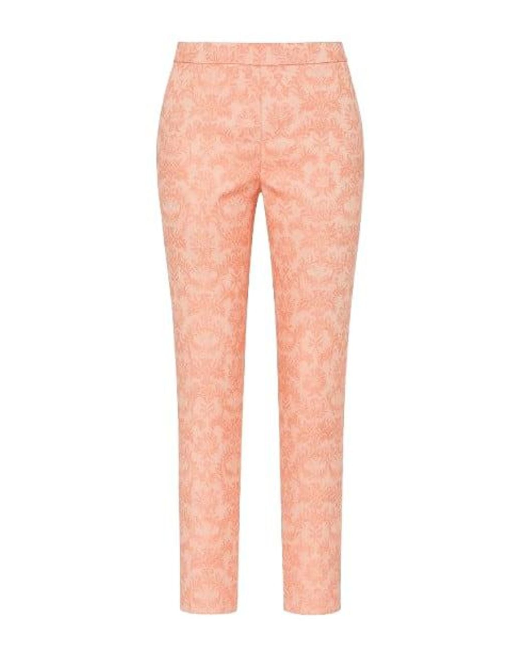 Conquista Pink Tapered Print Pants By Fashion