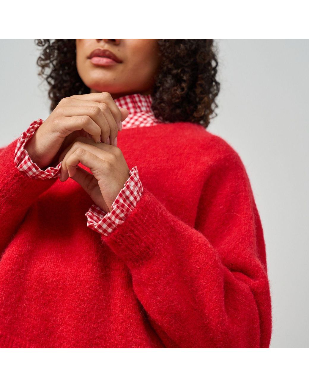 Luella Fashion Red Bettina Short Alpaca Jumper