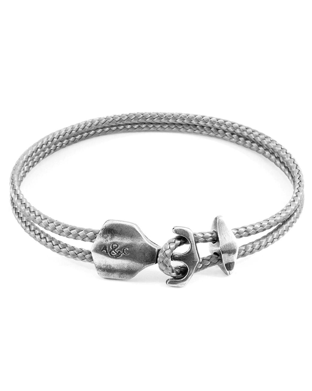 Anchor and Crew Metallic Classic Delta Anchor & Rope Bracelet for men
