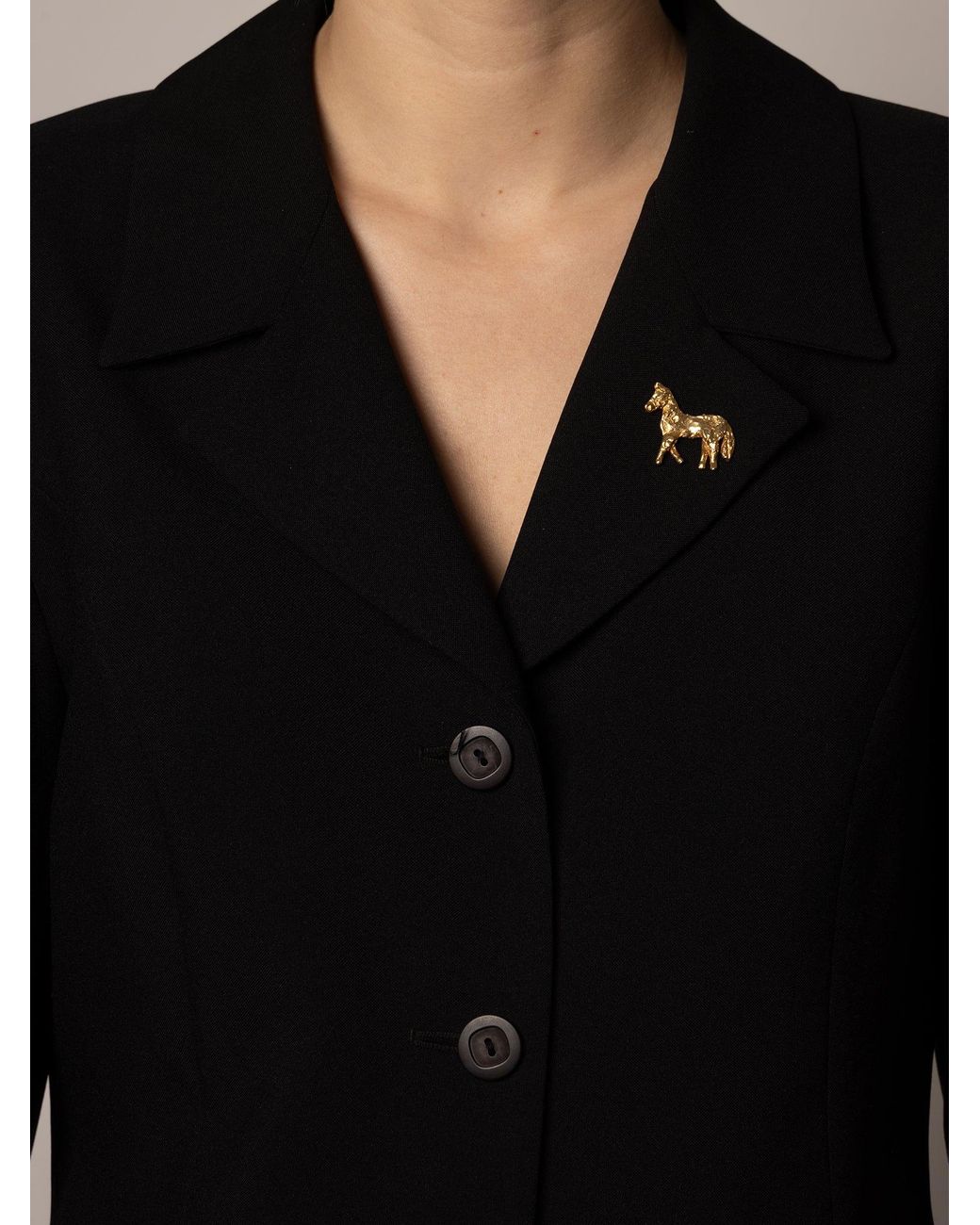 EVA REMENYI Metallic Horse Brooch
