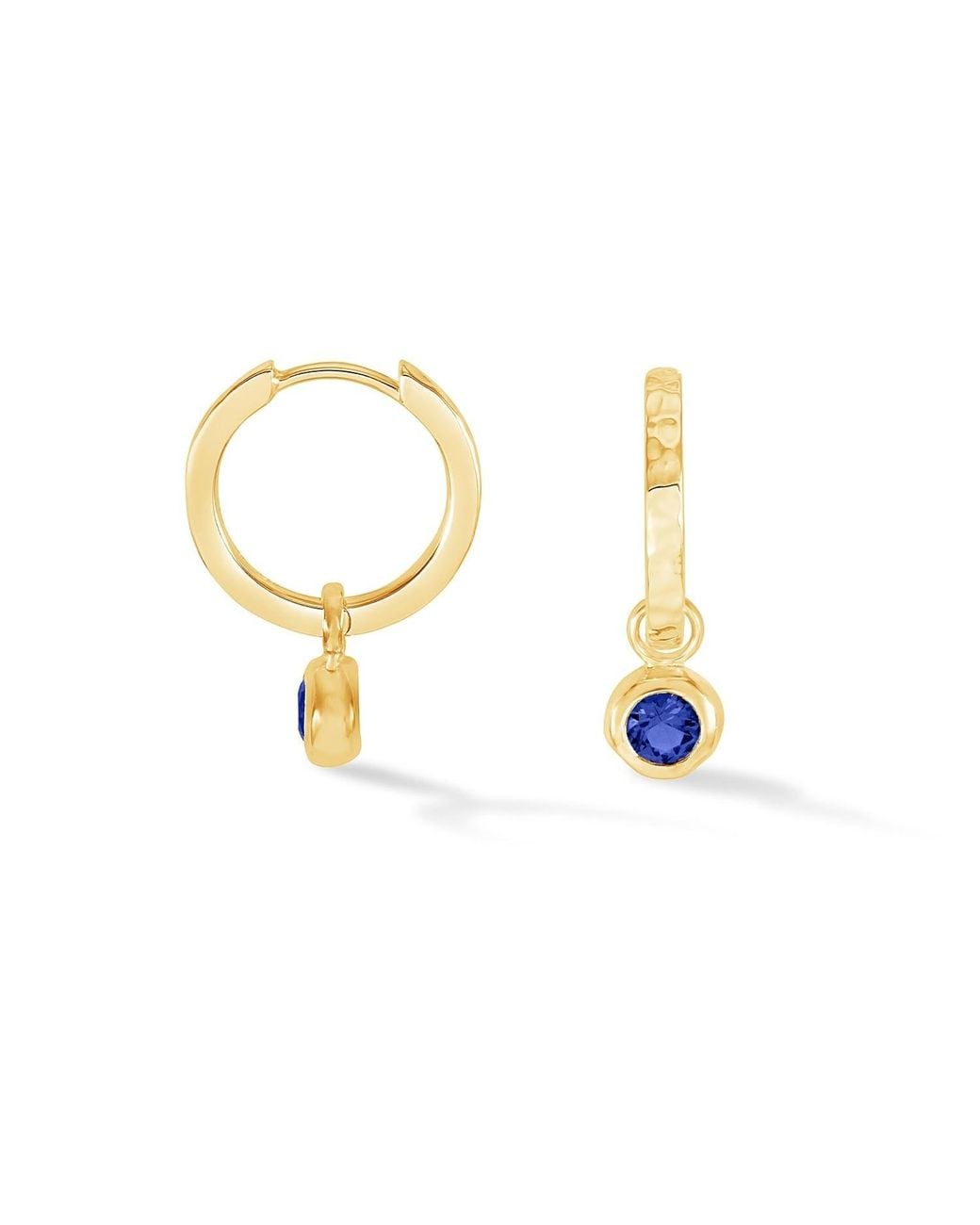 Dower & Hall Metallic Sapphire Hammered Huggie Hoops