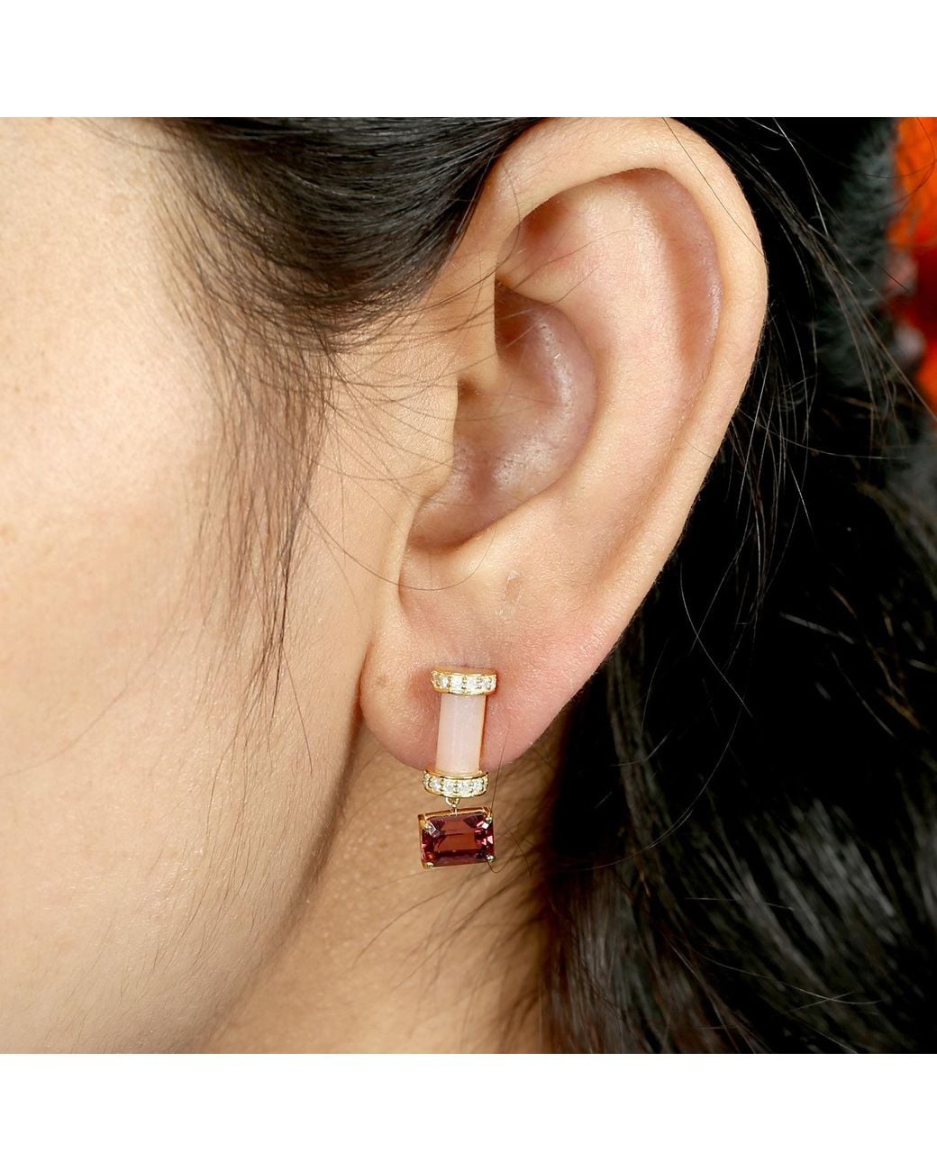 Artisan Metallic 14K Opal & Tourmaline Diamond Drop Earrings