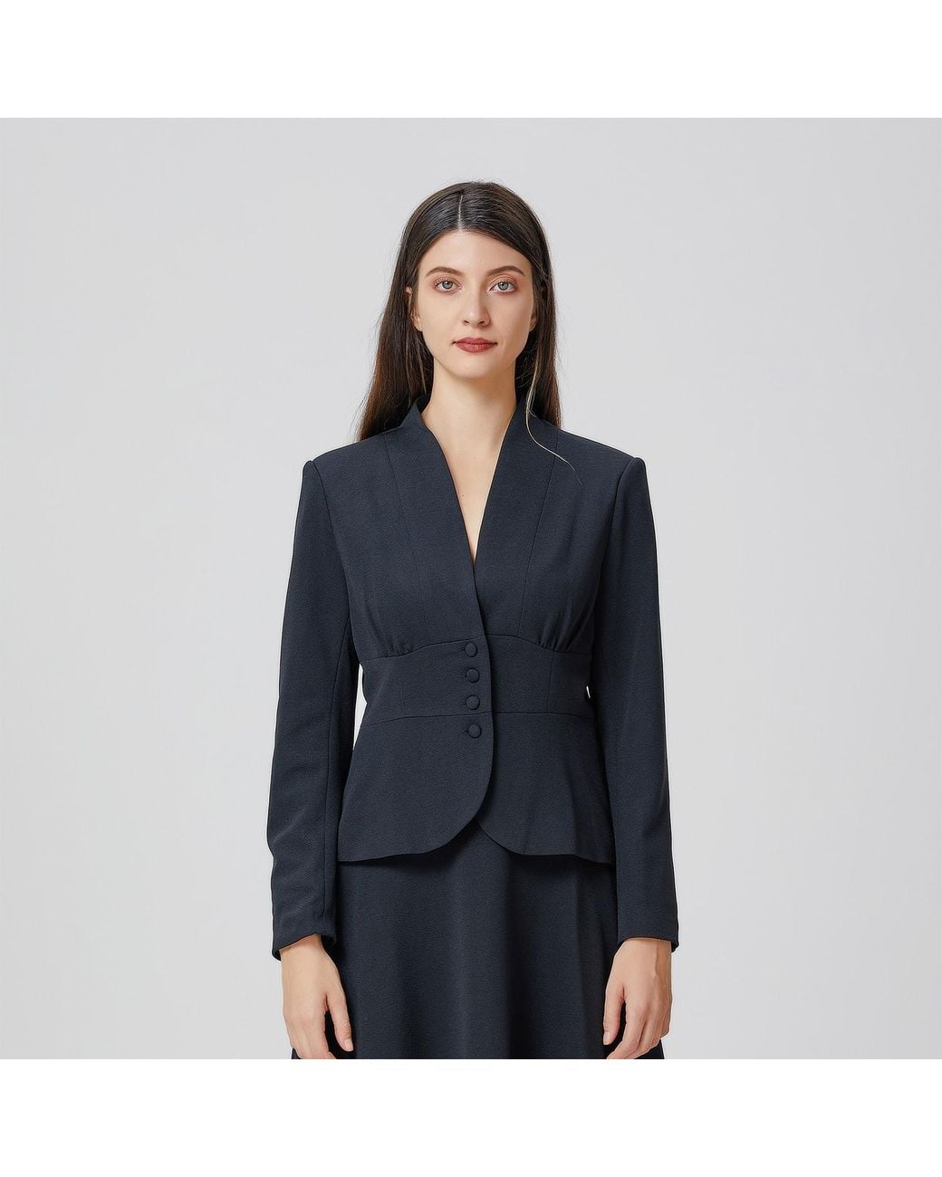 Smart and Joy Black Fit-And-Flare Blazer