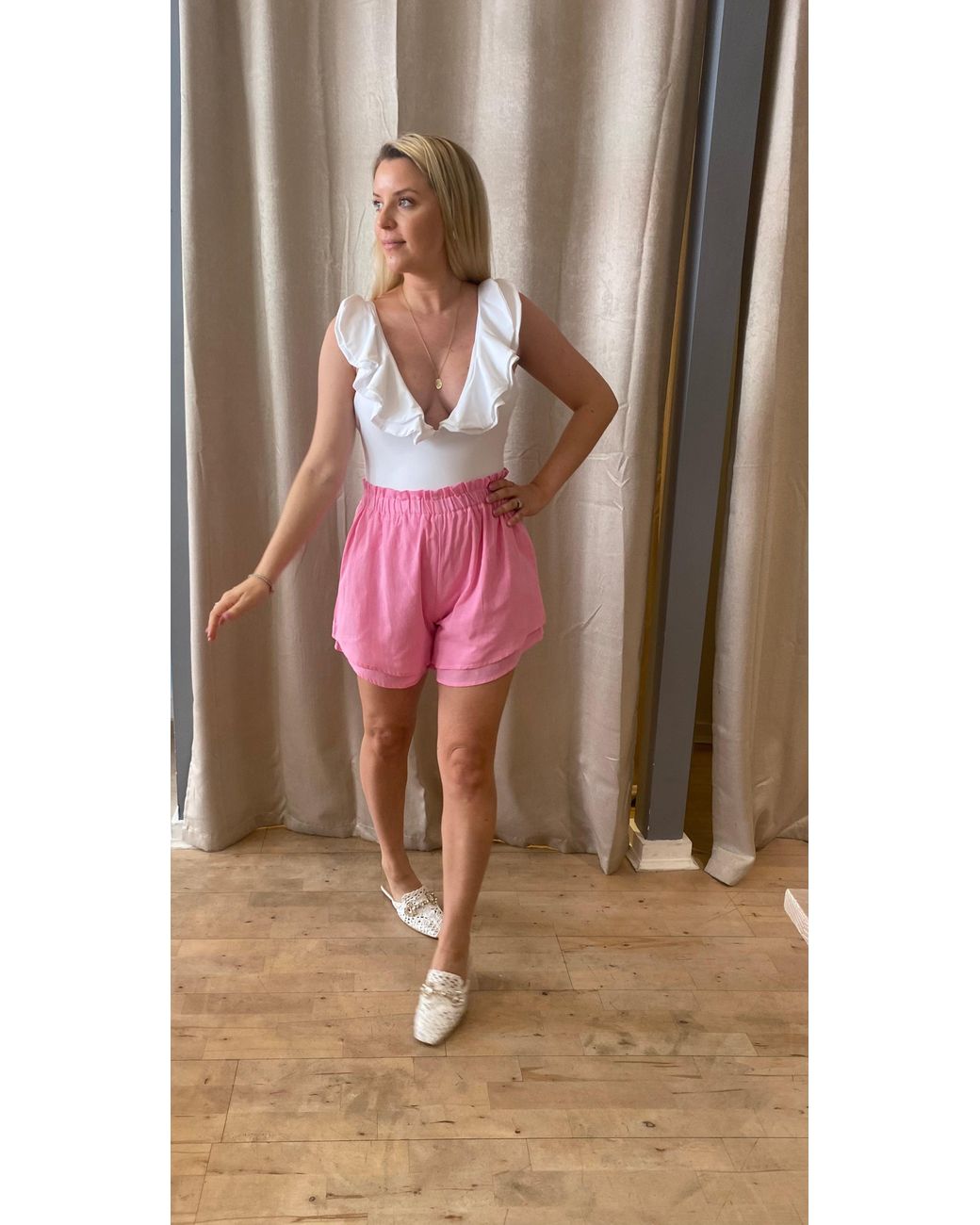 Lula-Ru Pink Carla Cotton Shirt Pinik