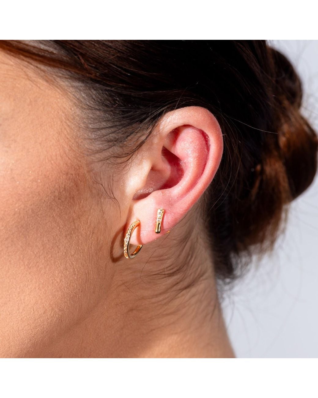 Lucy Quartermaine Metallic Mini Skinny Drop Studs