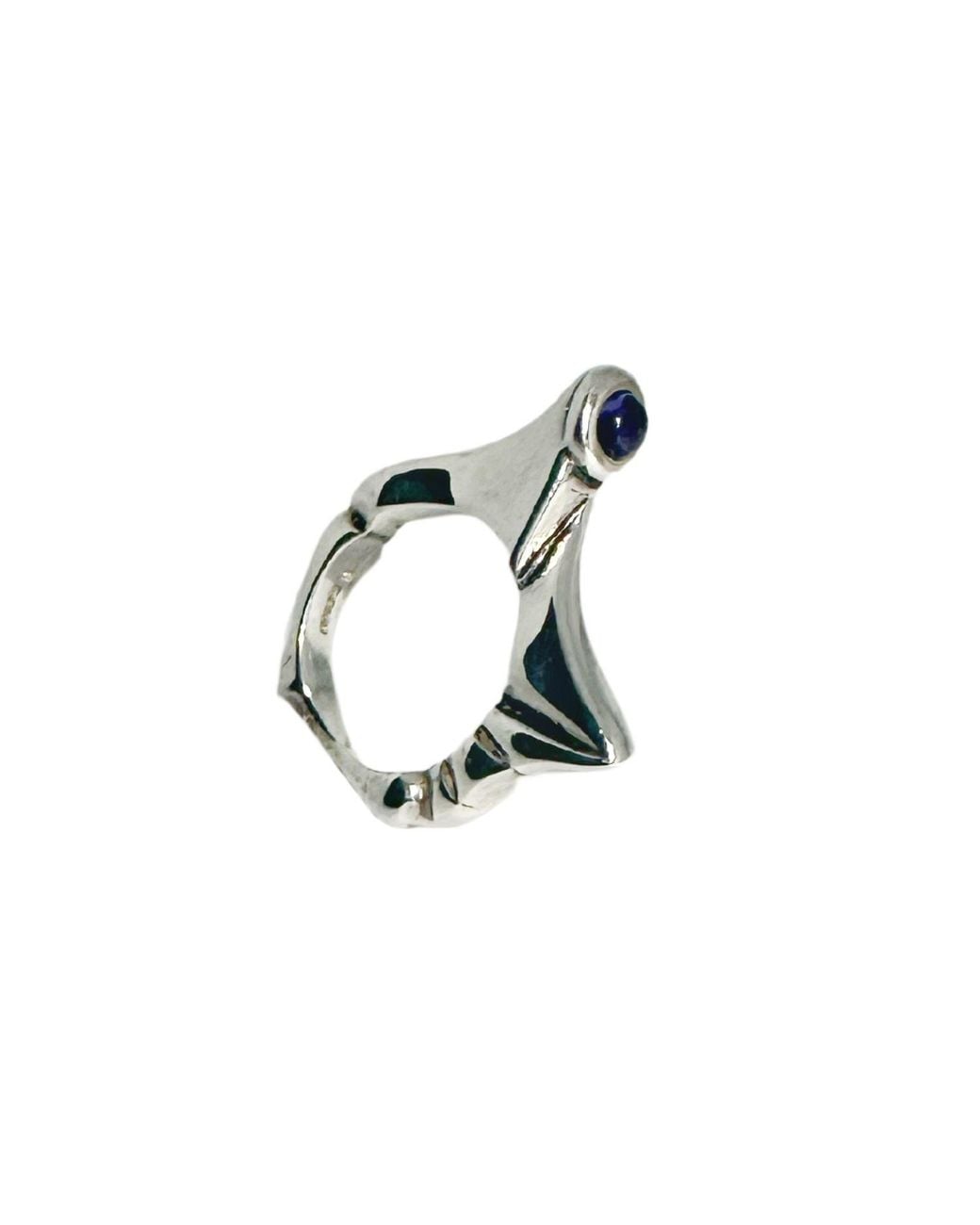 Tg-Jewellery by Tamara Gervasio Metallic Pyramid Sterling With Iolite Cabochon Ring